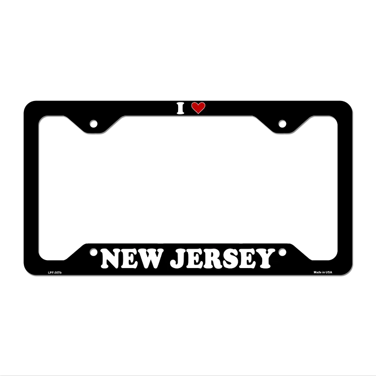Love New Jersey Novelty Metal License Plate Frame LPF-307 12.25" x 6.5" Black Frame (LPF)