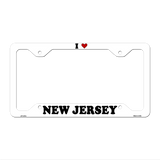 Love New Jersey Novelty Metal License Plate Frame LPF-307 12.25" x 6.5" White Frame (LPF)
