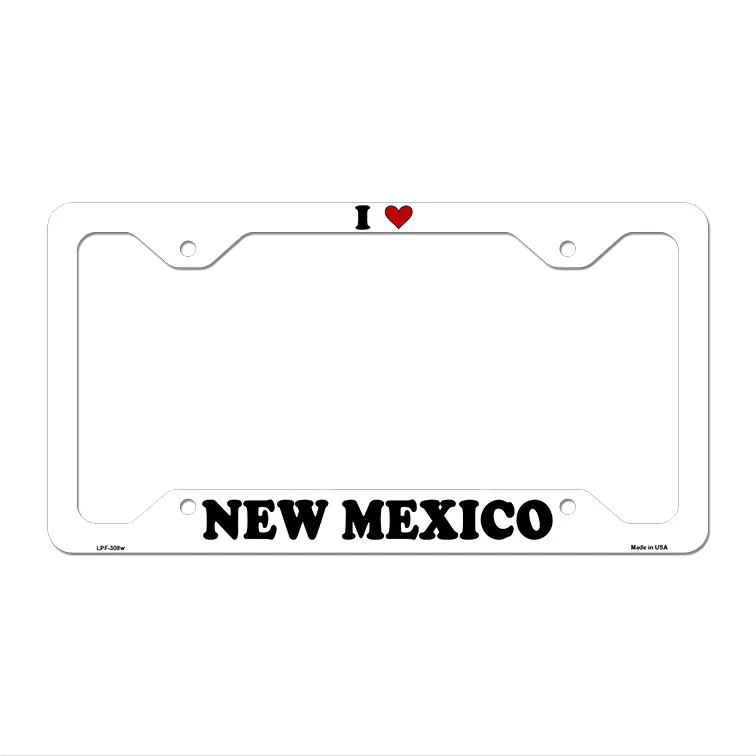 Love New Mexico Novelty Metal License Plate Frame LPF-308 12.25" x 6.5" White Frame (LPF)