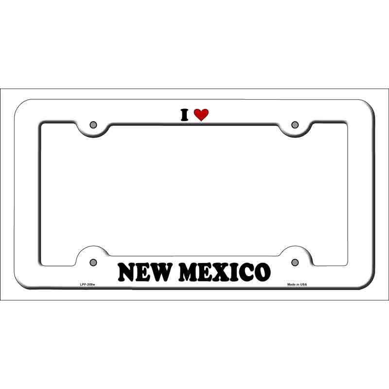Love New Mexico Novelty Metal License Plate Frame LPF-308 White