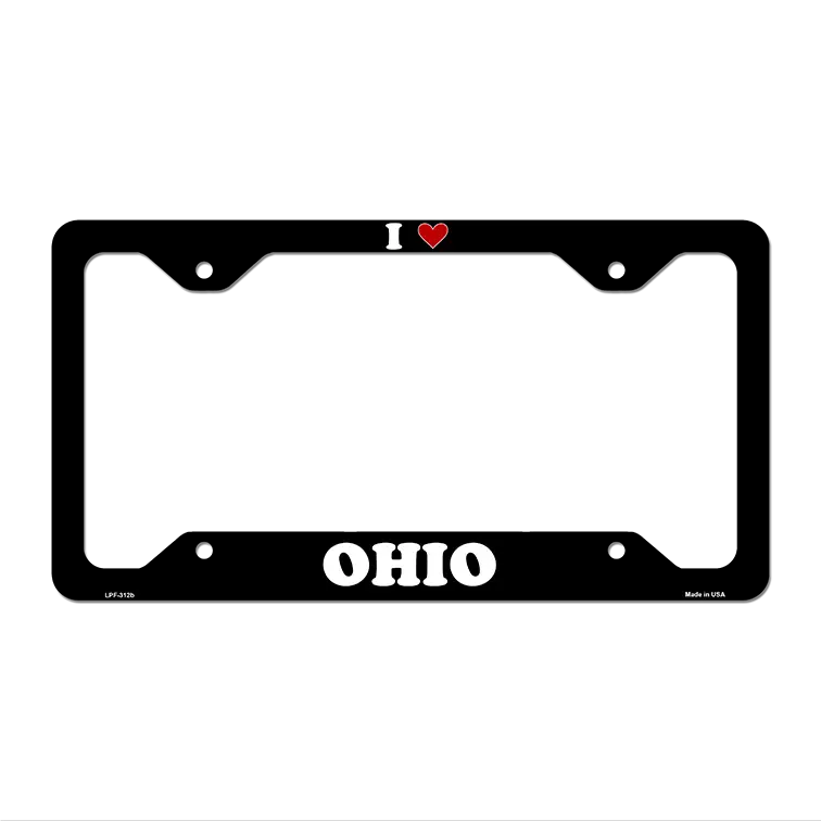 Love Ohio Novelty Metal License Plate Frame LPF-312 12.25" x 6.5" Black Frame (LPF)