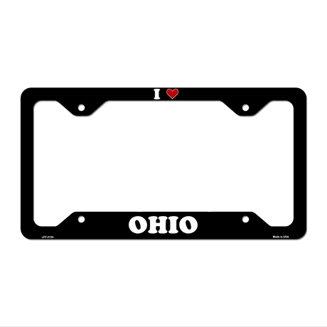 Love Ohio Novelty Metal License Plate Frame LPF-312 12.25" x 6.5" Black Frame (LPF)