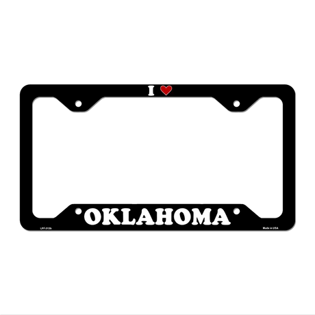 Love Oklahoma Novelty Metal License Plate Frame LPF-313 12.25" x 6.5" Black Frame (LPF)