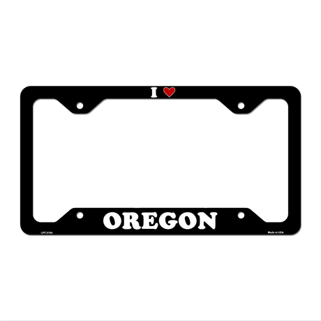 Love Oregon Novelty Metal License Plate Frame LPF-314 12.25" x 6.5" Black Frame (LPF)
