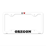 Love Oregon Novelty Metal License Plate Frame LPF-314 12.25" x 6.5" White Frame (LPF)