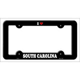 Love South Carolina Novelty Metal License Plate Frame LPF-317 Black