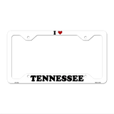 Love Tennessee Novelty Metal License Plate Frame LPF-319 12.25" x 6.5" White Frame (LPF)