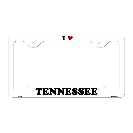 Love Tennessee Novelty Metal License Plate Frame LPF-319 12.25" x 6.5" White Frame (LPF)
