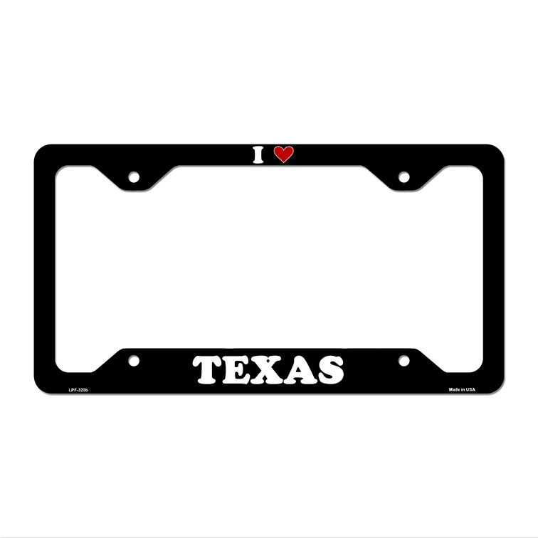 Love Texas Novelty Metal License Plate Frame LPF-320 12.25" x 6.5" Black Frame (LPF)