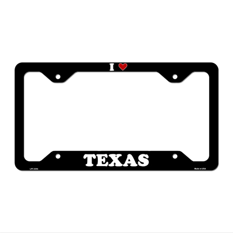 Love Texas Novelty Metal License Plate Frame LPF-320 12.25" x 6.5" Black Frame (LPF)