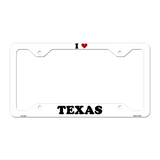 Love Texas Novelty Metal License Plate Frame LPF-320 12.25" x 6.5" White Frame (LPF)
