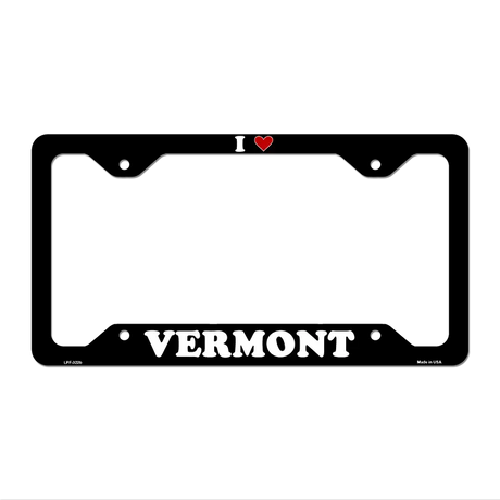 Love Vermont Novelty Metal License Plate Frame LPF-322 12.25" x 6.5" Black Frame (LPF)