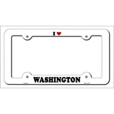 Love Washington Novelty Metal License Plate Frame LPF-324 White