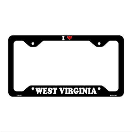 Love West Virginia Novelty Metal License Plate Frame LPF-325 12.25" x 6.5" Black Frame (LPF)