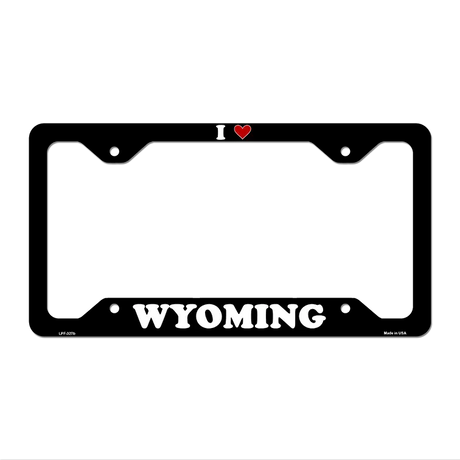 Love Wyoming Novelty Metal License Plate Frame LPF-327 12.25" x 6.5" Black Frame (LPF)