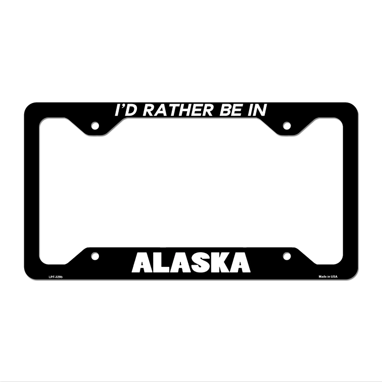 Be In Alaska Novelty Metal License Plate Frame LPF-329 12.25" x 6.5" Black Frame (LPF)