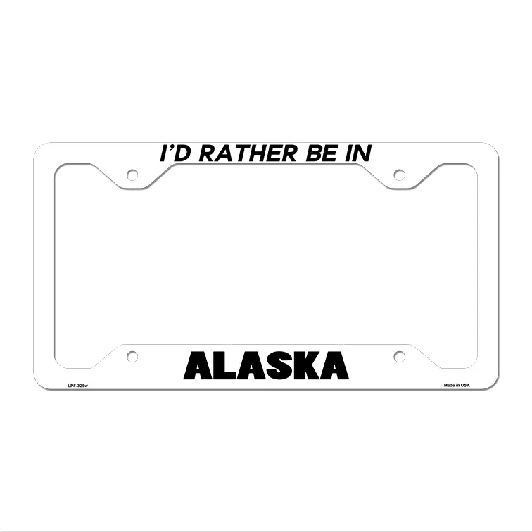 Be In Alaska Novelty Metal License Plate Frame LPF-329 12.25" x 6.5" White Frame (LPF)