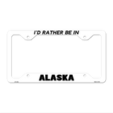 Be In Alaska Novelty Metal License Plate Frame LPF-329 12.25" x 6.5" White Frame (LPF)