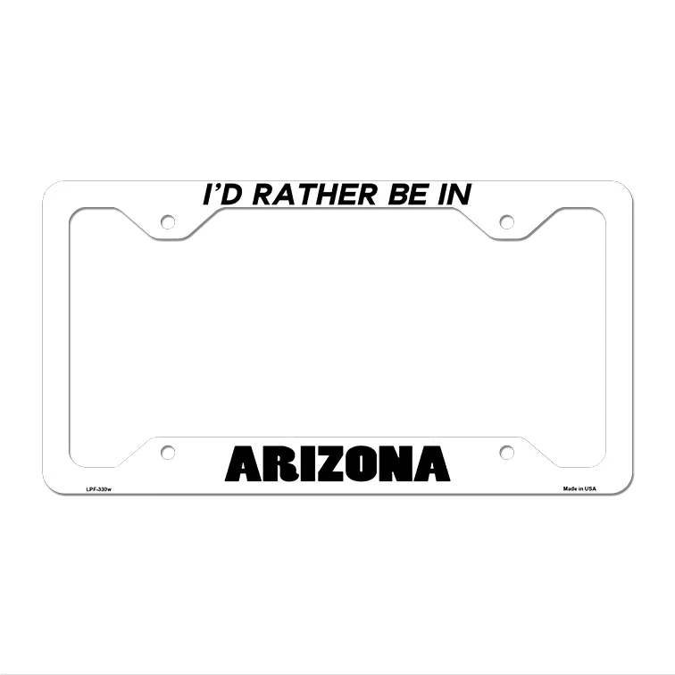 Be In Arizona Novelty Metal License Plate Frame LPF-330 12.25" x 6.5" White Frame (LPF)