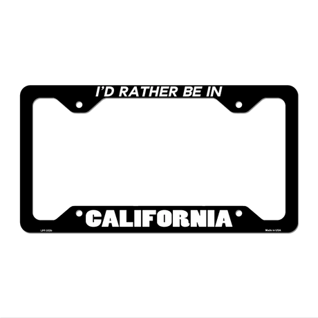 Be In California Novelty Metal License Plate Frame LPF-332 12.25" x 6.5" Black Frame (LPF)