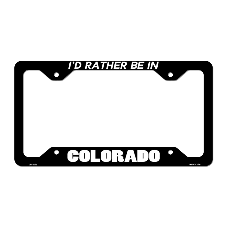 Be In Colorado Novelty Metal License Plate Frame LPF-333 12.25" x 6.5" Black Frame (LPF)