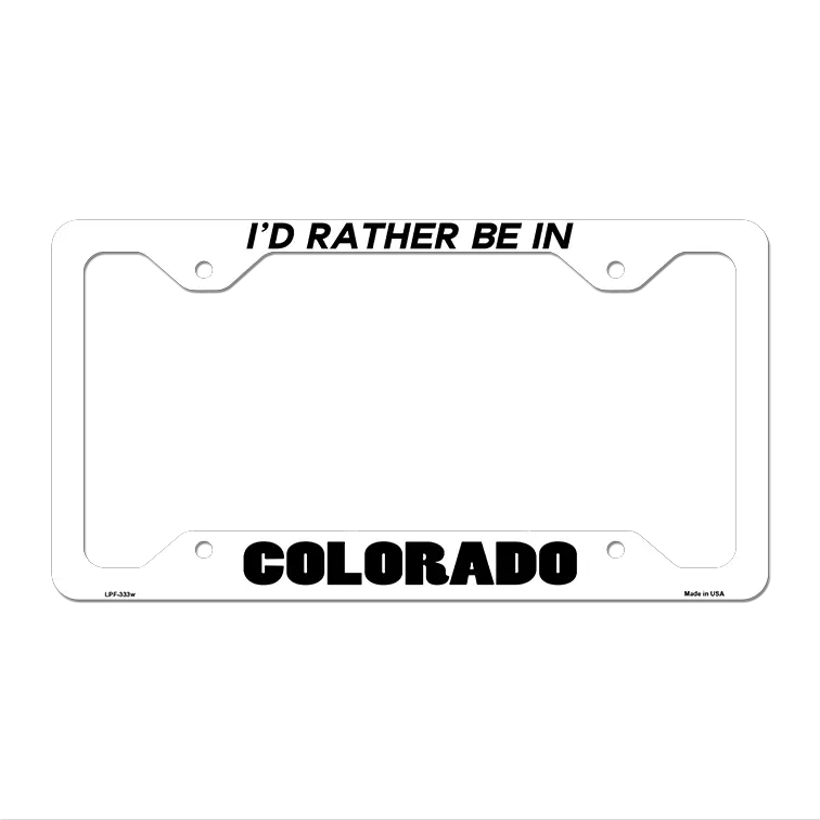 Be In Colorado Novelty Metal License Plate Frame LPF-333 12.25" x 6.5" White Frame (LPF)