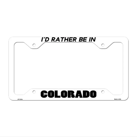 Be In Colorado Novelty Metal License Plate Frame LPF-333 12.25" x 6.5" White Frame (LPF)