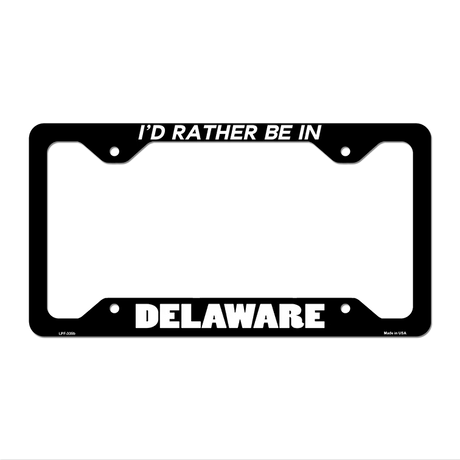 Be In Delaware Novelty Metal License Plate Frame LPF-335 12.25" x 6.5" Black Frame (LPF)