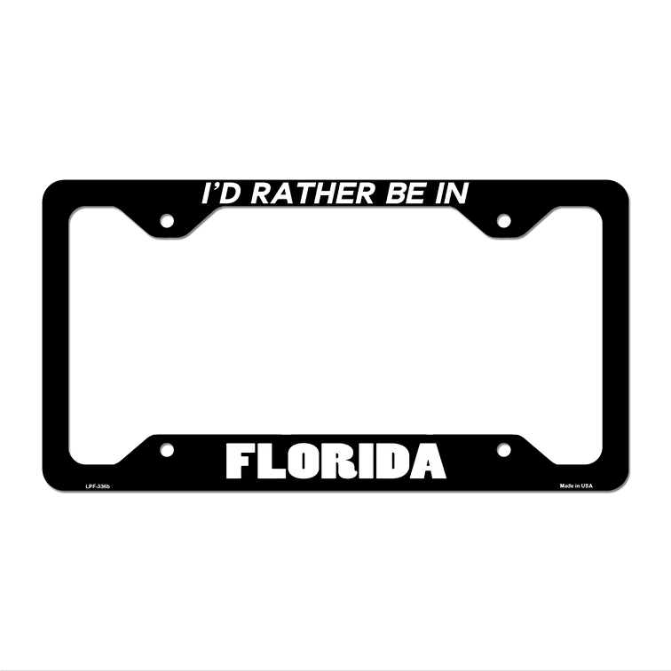 Be In Florida Novelty Metal License Plate Frame LPF-336 12.25" x 6.5" Black Frame (LPF)