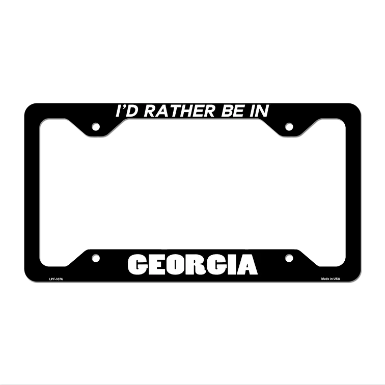 Be In Georgia Novelty Metal License Plate Frame LPF-337 12.25" x 6.5" Black Frame (LPF)