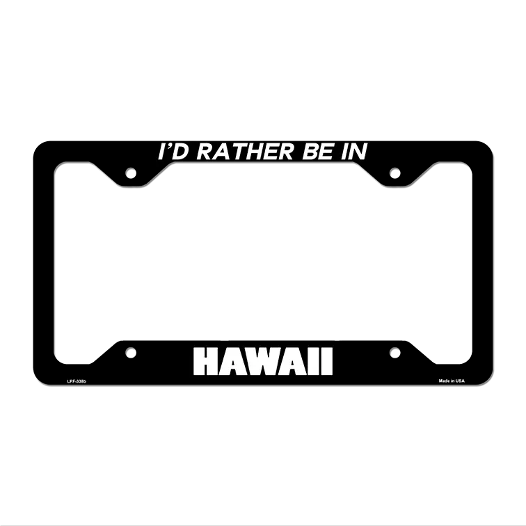Be In Hawaii Novelty Metal License Plate Frame LPF-338 12.25" x 6.5" Black Frame (LPF)