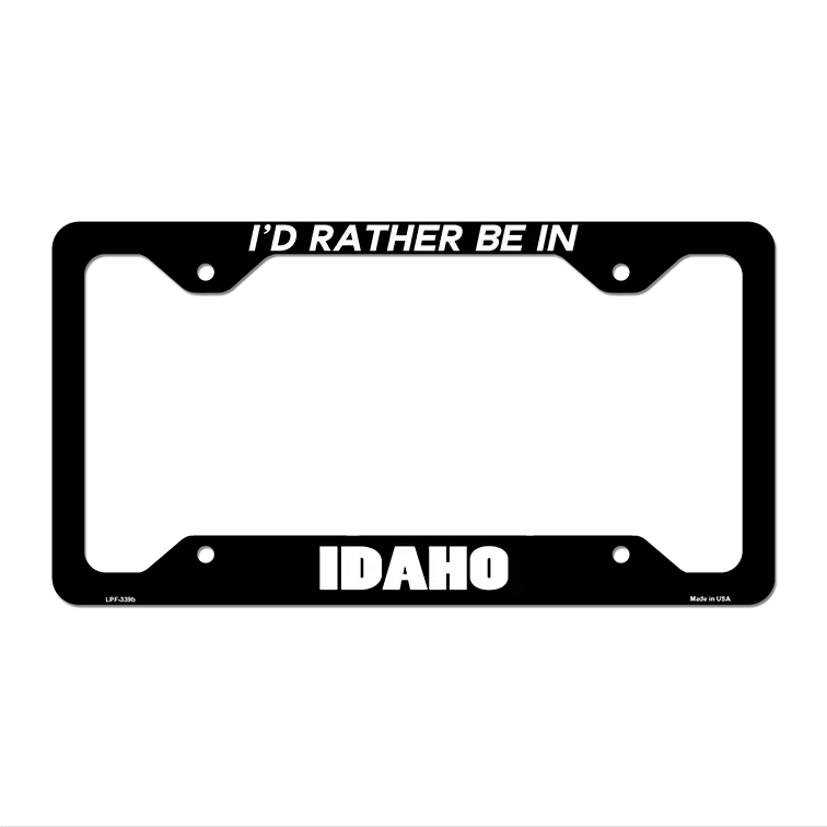 Be In Idaho Novelty Metal License Plate Frame LPF-339 12.25" x 6.5" Black Frame (LPF)