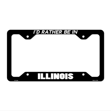 Be In Illinois Novelty Metal License Plate Frame LPF-340 12.25" x 6.5" Black Frame (LPF)