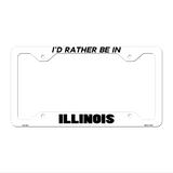 Be In Illinois Novelty Metal License Plate Frame LPF-340 12.25" x 6.5" White Frame (LPF)