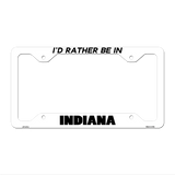 Be In Indiana Novelty Metal License Plate Frame LPF-341 12.25" x 6.5" White Frame (LPF)