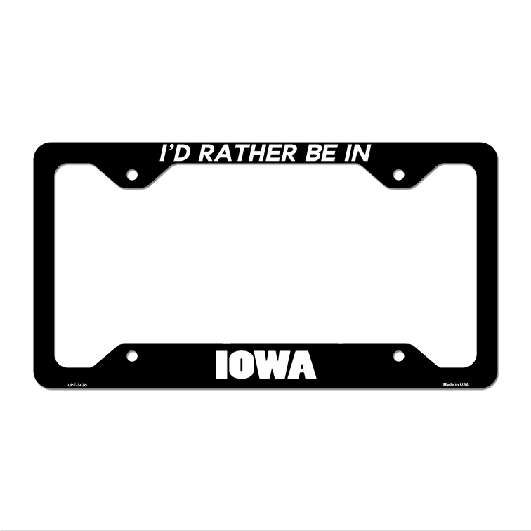 Be In Iowa Novelty Metal License Plate Frame LPF-342 12.25" x 6.5" Black Frame (LPF)