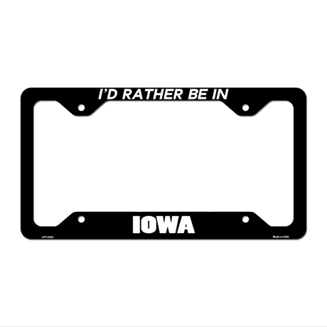 Be In Iowa Novelty Metal License Plate Frame LPF-342 12.25" x 6.5" Black Frame (LPF)
