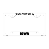 Be In Iowa Novelty Metal License Plate Frame LPF-342 12.25" x 6.5" White Frame (LPF)