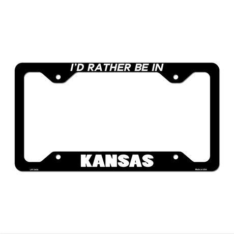 Be In Kansas Novelty Metal License Plate Frame LPF-343 12.25" x 6.5" Black Frame (LPF)