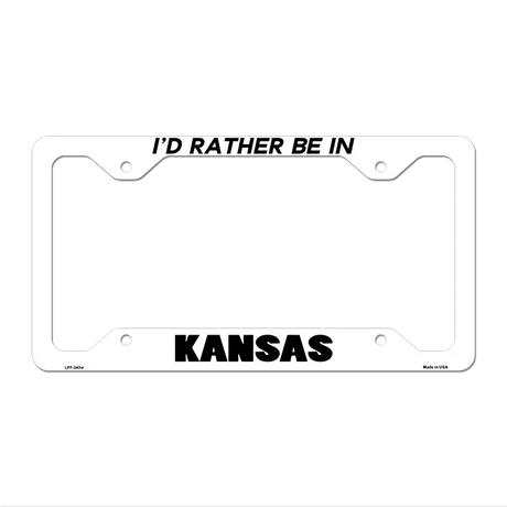Be In Kansas Novelty Metal License Plate Frame LPF-343 12.25" x 6.5" White Frame (LPF)