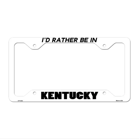 Be In Kentucky Novelty Metal License Plate Frame LPF-344 12.25" x 6.5" White Frame (LPF)