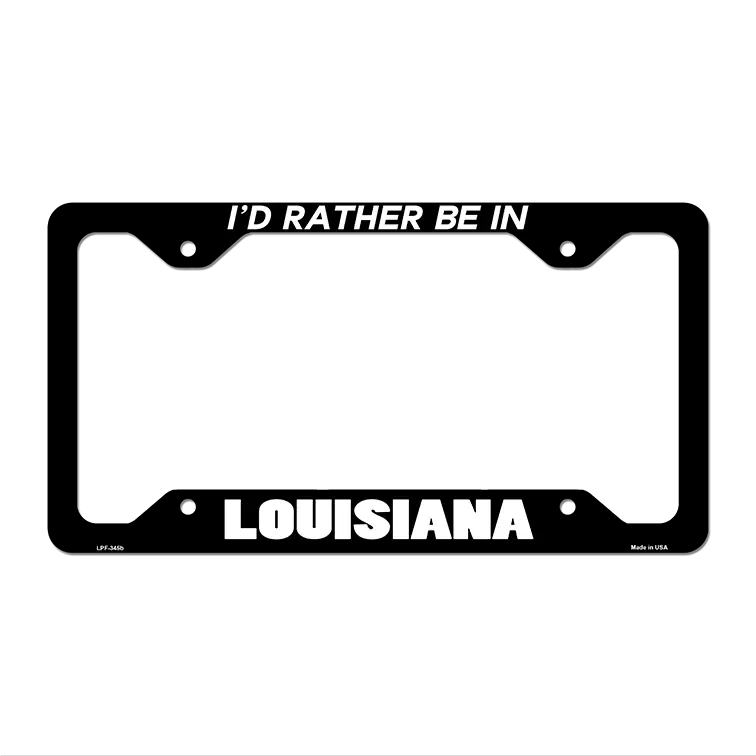 Be In Louisiana Novelty Metal License Plate Frame LPF-345 12.25" x 6.5" Black Frame (LPF)