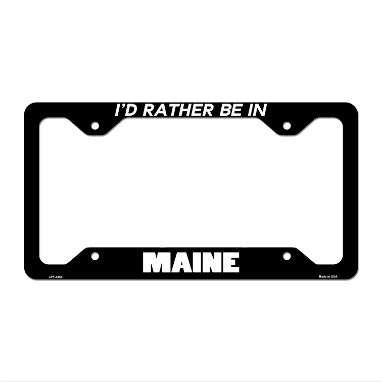 Be In Maine Novelty Metal License Plate Frame LPF-346 12.25" x 6.5" Black Frame (LPF)