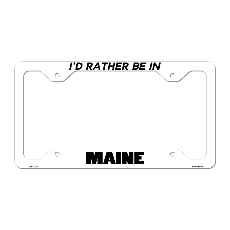 Be In Maine Novelty Metal License Plate Frame LPF-346 12.25" x 6.5" White Frame (LPF)