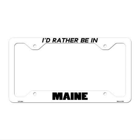 Be In Maine Novelty Metal License Plate Frame LPF-346 12.25" x 6.5" White Frame (LPF)