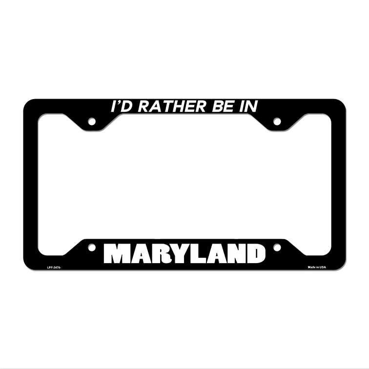Be In Maryland Novelty Metal License Plate Frame LPF-347 12.25" x 6.5" Black Frame (LPF)