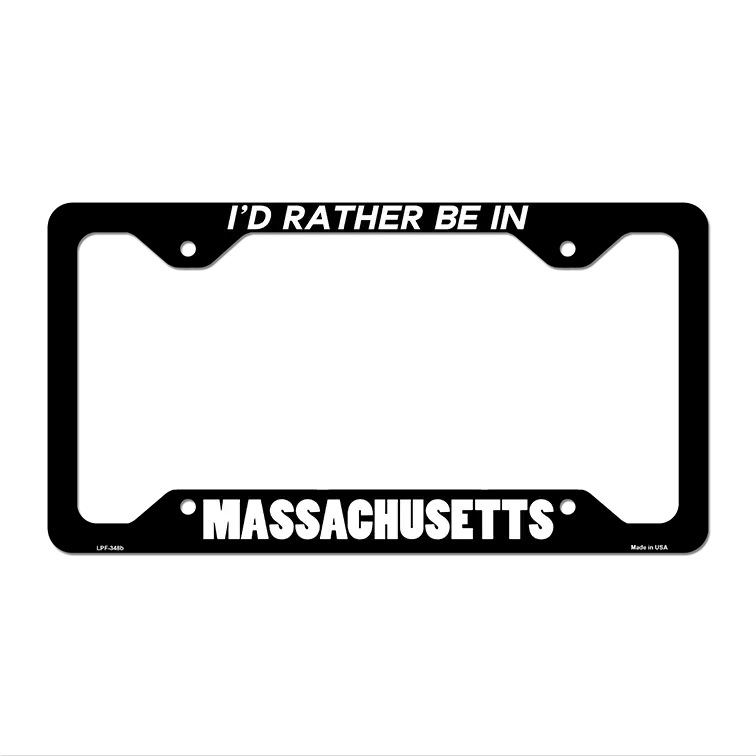 Be In Massachusetts Novelty Metal License Plate Frame LPF-348 12.25" x 6.5" Black Frame (LPF)