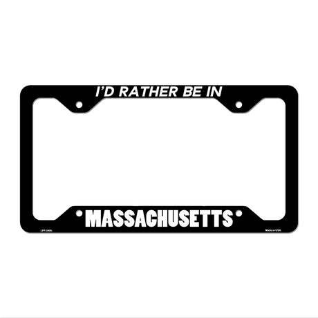 Be In Massachusetts Novelty Metal License Plate Frame LPF-348 12.25" x 6.5" Black Frame (LPF)