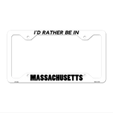 Be In Massachusetts Novelty Metal License Plate Frame LPF-348 12.25" x 6.5" White Frame (LPF)