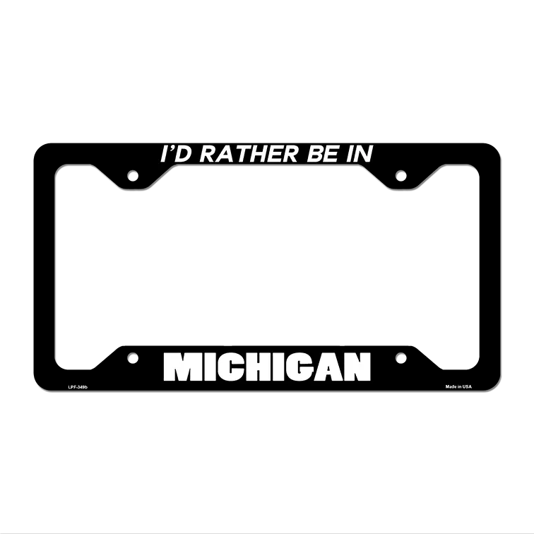 Be In Michigan Novelty Metal License Plate Frame LPF-349 12.25" x 6.5" Black Frame (LPF)